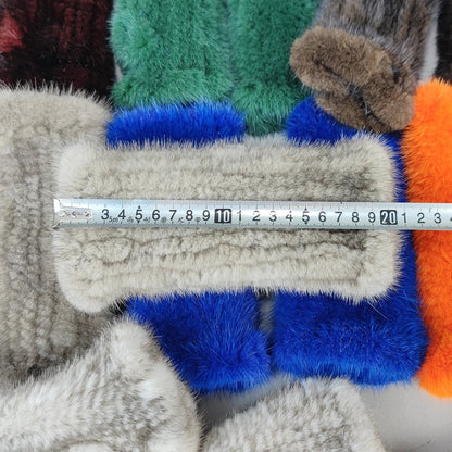 New Style Women Winter  Mink Fur Gloves 100% Natural Warm Mink Fur Fingerless Gloves Girls Knitted Genuine Mink Fur Mittens