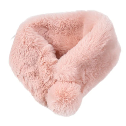 Warm Furry Scarf Da Vinci Code Story New 2025 Shanghai Autumn Winter Plush Rabbit Fur Simulation Neck Warmer for Women