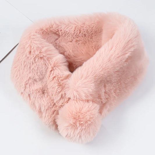 Cálida bufanda peluda Da Vinci Code Story nueva 2025 Shanghai otoño invierno cuello de piel de conejo de peluche de imitación para mujer